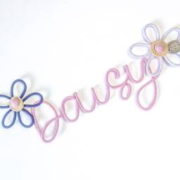 Personalized Knitted Wire Name Sign With Flowers Bedroom, Nursery, Playroom Decor Or Gift - thumbnail 4