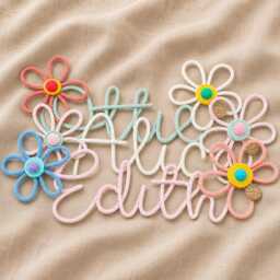 Personalized Knitted Wire Name Sign With Flowers Bedroom, Nursery, Playroom Decor Or Gift - thumbnail 1