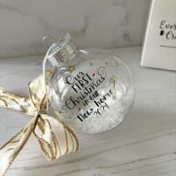 New Home Christmas Bauble 2025 Acrylic Ornament With Gold Bow - thumbnail 3