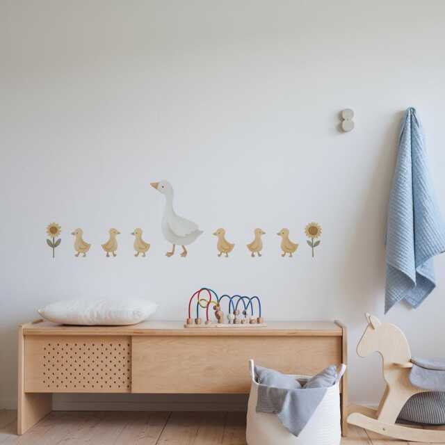 Big Duck & Little Chicks Nursery Wall Stickers - image 1