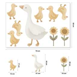 Big Duck & Little Chicks Nursery Wall Stickers - thumbnail 2
