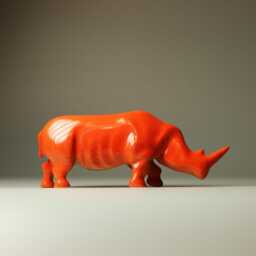 Wooden Rhinoceros Sculpture - 20 - thumbnail 4