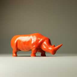 Wooden Rhinoceros Sculpture - 20 - thumbnail 3