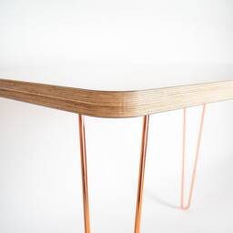 Beautiful Desk. One Of A Kind. White Gloss On Your Choice Hairpin Leg Colour - thumbnail 2