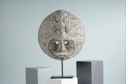 Round Mask Of Timor, Primitive, Wall Decor, Wood Carving, Hanging Statue, Handcrafted, Living Room D??cor, Halloween Memorial Gift
