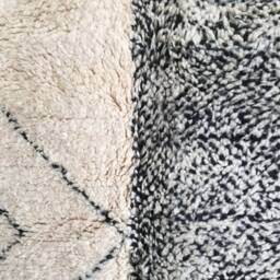 Beni Ourain Rug - Moroccan Handwoven Vintage Rug, Pure Wool, Ivory With Black Marks/210 X 310 cm 6.88 10.17 Ft /Code411 - thumbnail 2