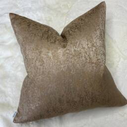 Luxury Brass Gold Cushion Cover Diana Brown Pillow Designer Beaumont Textiles Bespoke Throw For Sofa Or Bed Handmade UK - thumbnail 3