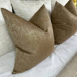 Luxury Brass Gold Cushion Cover Diana Brown Pillow Designer Beaumont Textiles Bespoke Throw For Sofa Or Bed Handmade UK
