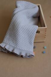 Handmade Merino Wool Baby Blanket Knit Newborn Gift