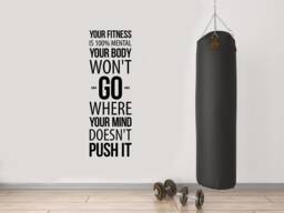 Fitness Wall Decal Vinyl Sticker Your Is 100% Mental Decor Workout Motivation Home Art Sports Room Gym Poster Gift Mural 3Fs - thumbnail 1