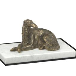 Borzoi, Russian Wolfhound, Dog White Marble Base Statue, Limited Edition, Artdog. Made Of Cold Cast Bronze. Perfect Gift. Limited Edition - thumbnail 3