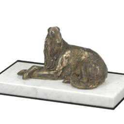 Borzoi, Russian Wolfhound, Dog White Marble Base Statue, Limited Edition, Artdog. Made Of Cold Cast Bronze. Perfect Gift. Limited Edition - thumbnail 2