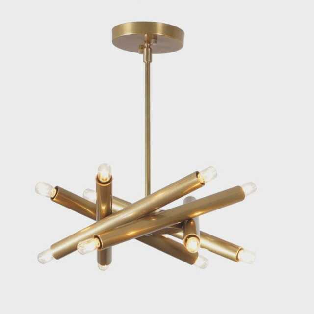 Sputnik Chandelier - Modern Brass Ceiling Light Fixture Mid Century Lighting - image 1