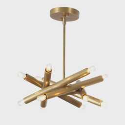 Sputnik Chandelier - Modern Brass Ceiling Light Fixture Mid Century Lighting - thumbnail 3