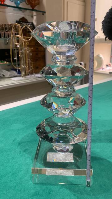 Candle Holder, in Glass, Transparent