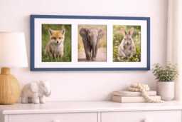Triple Photo Frame - Petrol Blue Collage Wall Decor - thumbnail 1