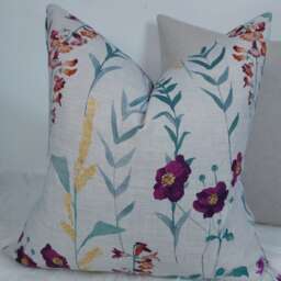 John Lewis & Partners Long Stock Autumn Multi Floral Cushion Cover/ Pillow Cover Throw Cover Country Meadow Style Cotton Linen Blend - thumbnail 1