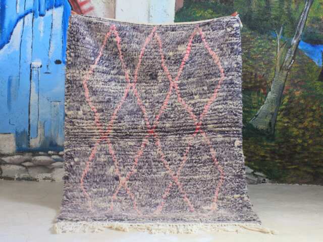 Moroccan Handmade Rug , Beni Ourain Style Morocco Wool Berber Rug, Modern Rug, Hand Woven Azilal - image 1