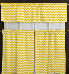 Chevron Zig Zag Cotton 3 Piece Kitchen Curtains Valance Set/Window Treatment Bedroom Classroom Diner Rv Home D??cor