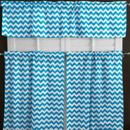 Chevron Zig Zag Cotton 3 Piece Kitchen Curtains Valance Set/Window Treatment Bedroom Classroom Diner Rv Home D??cor - thumbnail 4