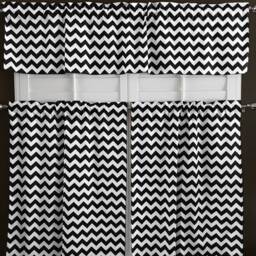 Chevron Zig Zag Cotton 3 Piece Kitchen Curtains Valance Set/Window Treatment Bedroom Classroom Diner Rv Home D??cor - thumbnail 2