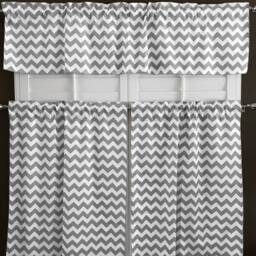 Chevron Zig Zag Cotton 3 Piece Kitchen Curtains Valance Set/Window Treatment Bedroom Classroom Diner Rv Home D??cor - thumbnail 3
