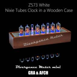Nixie Tubes Clock Z573 White in Wooden Case [Rgb, Usb, Musical] For Boyfriend, Husband, Vintage, Glowing Clock, Gift, Steampunk