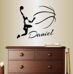 In-Style Decals Wall Vinyl Decal Home Decor Art Sticker Basketball Player Customized Name Boy Guy Sports Kids Room Removable Mural Design 73 - thumbnail 1