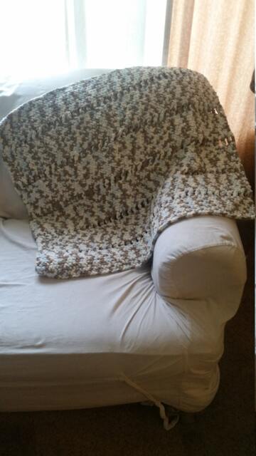 Snuggly Blue & Tan Baby Blanket - image 1