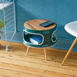 Little Betty - Small Coffee Table - Industrial Side Metal Barrel Round Bedside Modern Living Room - thumbnail 3