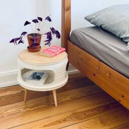 Little Betty - Small Coffee Table - Industrial Side Metal Barrel Round Bedside Modern Living Room - thumbnail 3