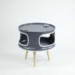Little Betty - Small Coffee Table - Industrial Side Metal Barrel Round Bedside Modern Living Room - thumbnail 4