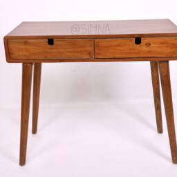 Handcrafted Mid-Century Modern Teak Writing Desk - thumbnail 2