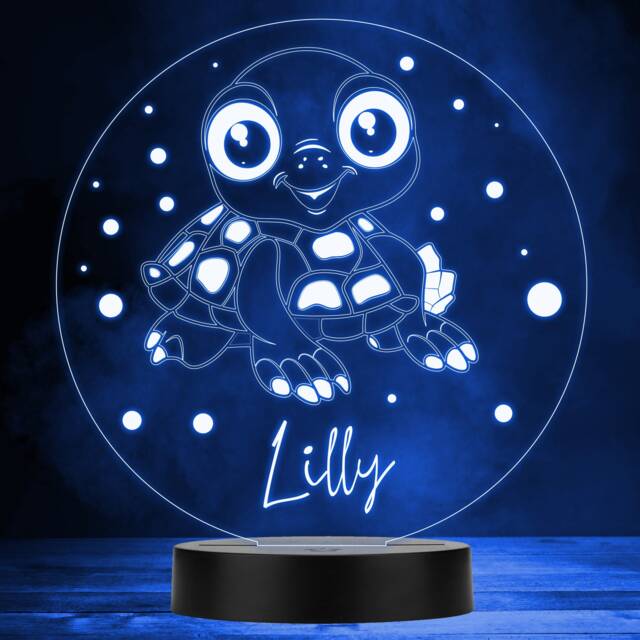 Cute Baby Turtle Polka Dots Multicolour Personalised Gift Led Lamp Night Light - Bedroom - image 1