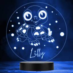 Cute Baby Turtle Polka Dots Multicolour Personalised Gift Led Lamp Night Light - Bedroom