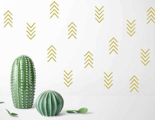 Arrows Decals, Nursery Wall Decal, Gold Geometric Baby Room Living Window Door Decals - image 1