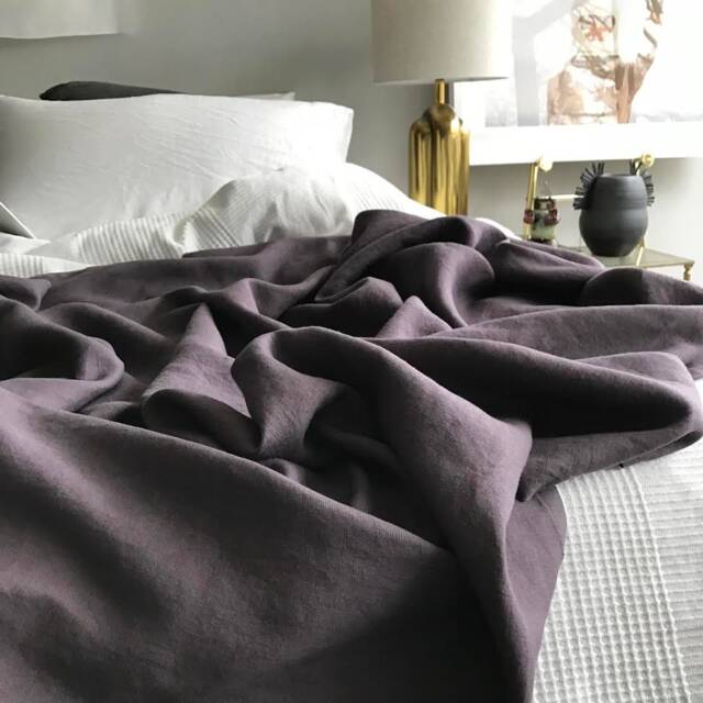 Dusty Purple Linen Duvet Cover - Modern Bedding Made To Order in The Usa - image 1