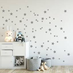 Gold Stars Wall Decals, Mixed Set Of 90 Mini Sized Star Wall Stickers Gold-Metallic, Mix From 0.8'' Up To 1.6'', Kidsroom Decal & Decor - thumbnail 2