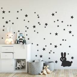 Gold Stars Wall Decals, Mixed Set Of 90 Mini Sized Star Wall Stickers Gold-Metallic, Mix From 0.8'' Up To 1.6'', Kidsroom Decal & Decor - thumbnail 4