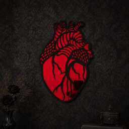 Anatomical Heart Red Mirror Wall Art - Gothic Academia Decor - thumbnail 2
