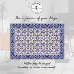 Greco Vinyl PVC Mat, Rug, Retro Vinyl, Floor Tiles, Living Room, Classic Rug Pattern #24E - thumbnail 3