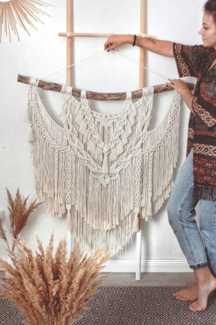 Boho Wall Decor, Large Macrame Hanging, Living Room Bohemian Over Bed Dorm Decor - image 1