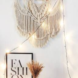 Boho Wall Decor, Large Macrame Hanging, Living Room Bohemian Over Bed Dorm Decor - thumbnail 3