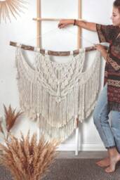 Boho Wall Decor, Large Macrame Hanging, Living Room Bohemian Over Bed Dorm Decor