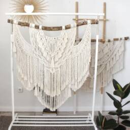 Boho Wall Decor, Large Macrame Hanging, Living Room Bohemian Over Bed Dorm Decor - thumbnail 4