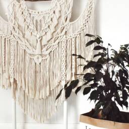 Boho Wall Decor, Large Macrame Hanging, Living Room Bohemian Over Bed Dorm Decor - thumbnail 2