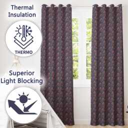 Colorful Octopus Sea Life Seamless Pattern Underwater Marine Theme Readymade Eyelet Ring Top Thermal 100% Blackout Curtains - thumbnail 3