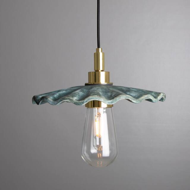 Kirhii Ceramic Bathroom Pendant Light Blue Earth 10.75'' Ip44 - image 1
