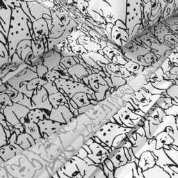 Canine Sheets - Dog's Life Black White By Shellyreneedesigns Pet Animal Love Friend Cotton Sateen Sheet Set Bedding Spoonflower - thumbnail 2