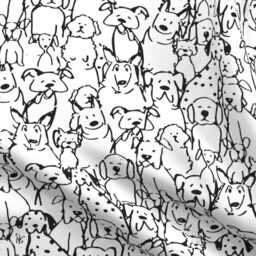 Canine Sheets - Dog's Life Black White By Shellyreneedesigns Pet Animal Love Friend Cotton Sateen Sheet Set Bedding Spoonflower - thumbnail 4